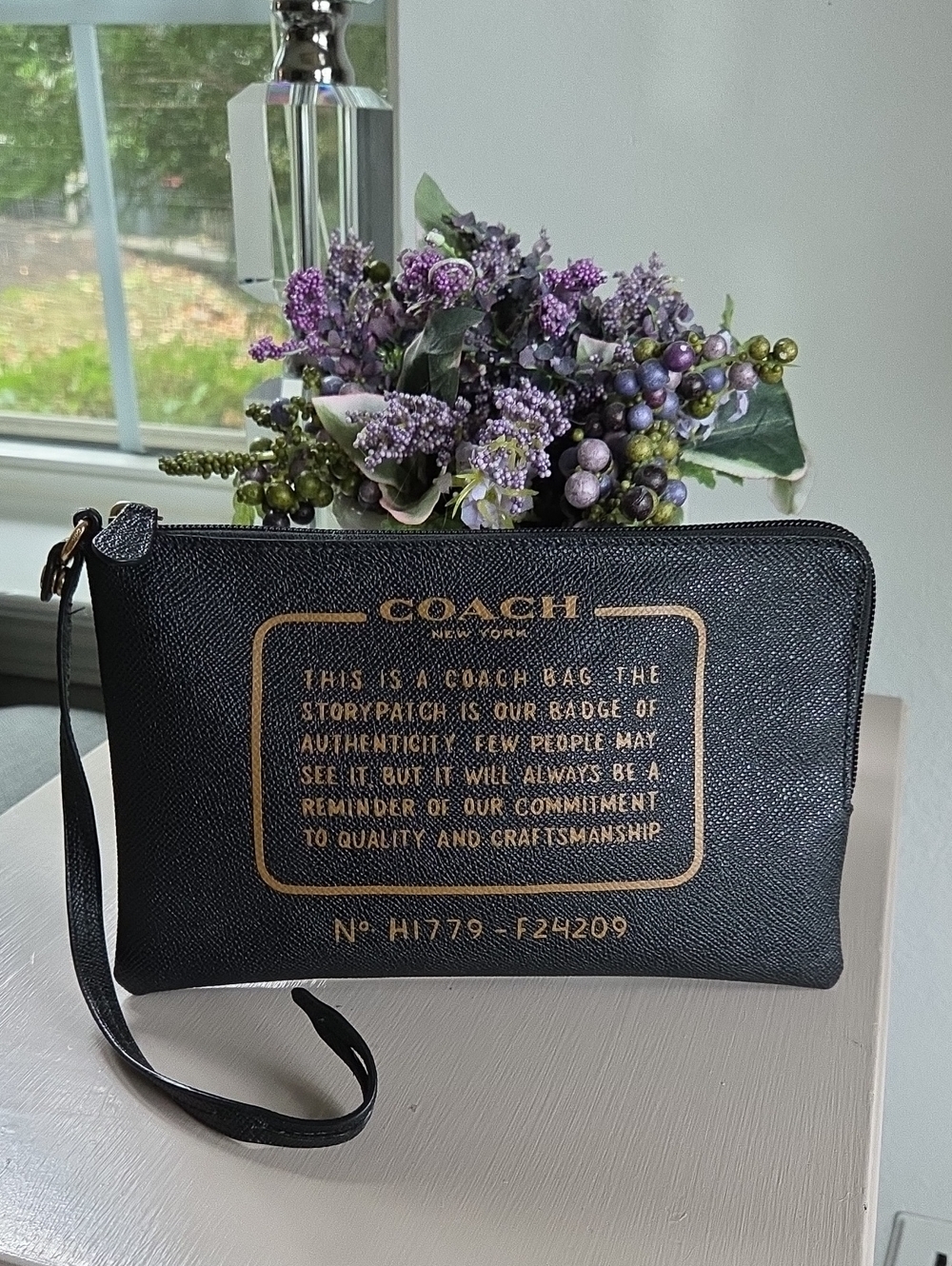 COACH Large Black Storypatch Crossgrain Leather Tote Bag Insert